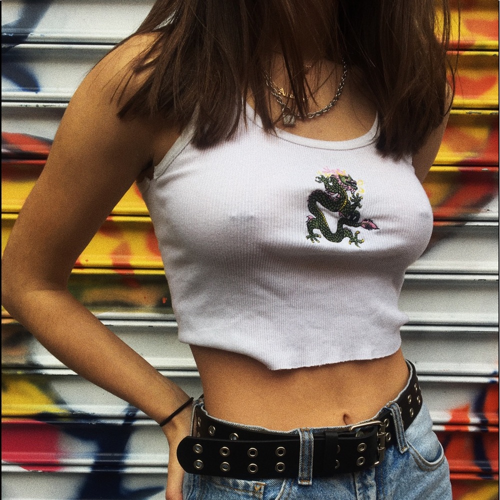 Embroidered crop top
